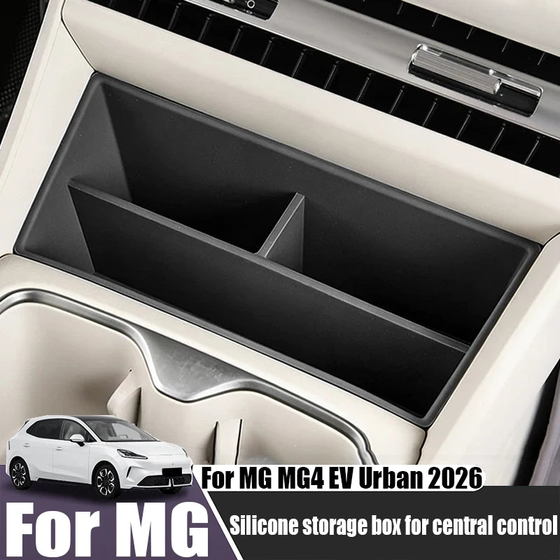 For MG MG4 EV Urban 2026 modified center console front storage box silicone compartment storage box car storage accessories