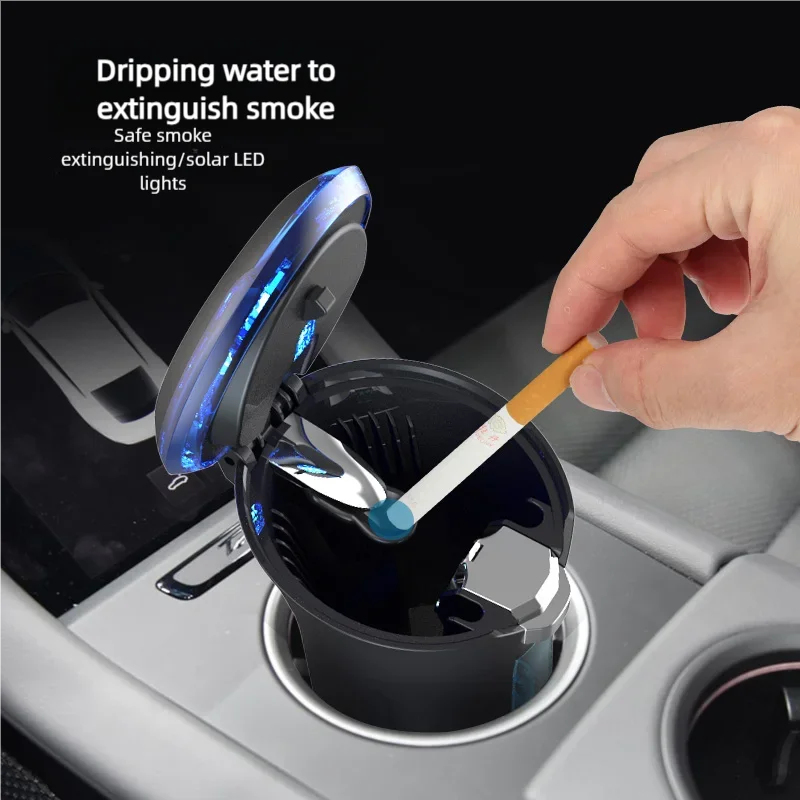 Self-Extinguishing Water-Dripping LED Car Ashtray: Your Ultimate Cigarette - Killing Companion