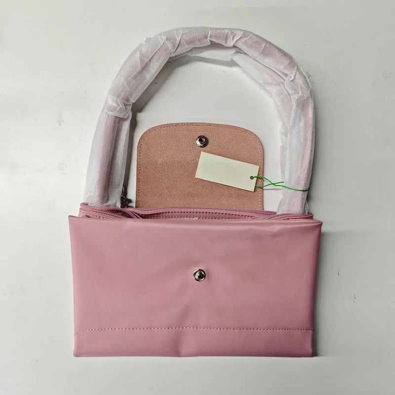 Classic Foldable Stray Bag Handbag Nylon Bag, Embroidered Design for Women