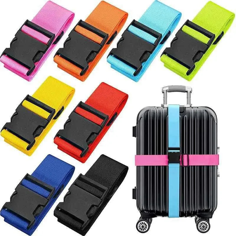 2 Pieces Nylon Luggage Strap Adjustable Bright Color Suitcase Belts Baggage Belt Travel Accessories Suitcase Packing Seat Belt