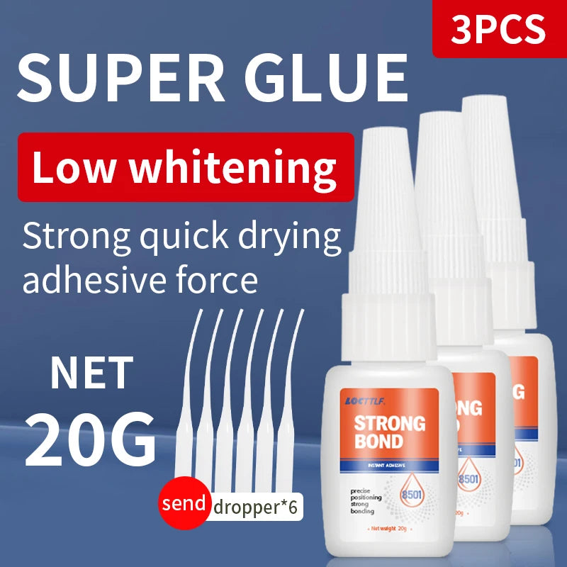 Super-Fast-Drying Adhesive 50g Transparent Water-Resistant and Heat-Resistant Plastic Wood Metal Glass Leather and DIY Projects
