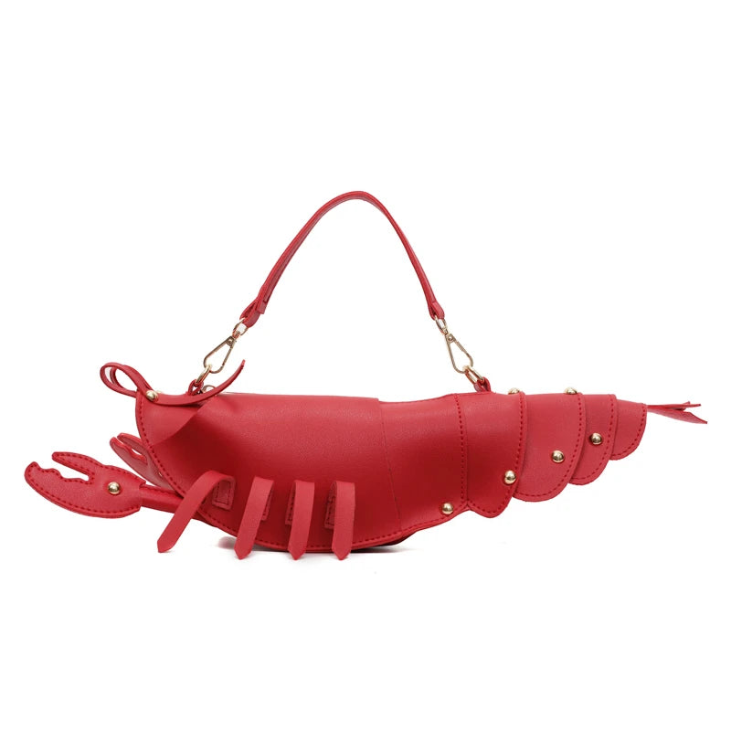 PU Zipper Commuting Crossbody Bags Lobster Shape Niche 2025 High Quality Ladies Bags Solid Color Rivet Fashion Shoulder Bags