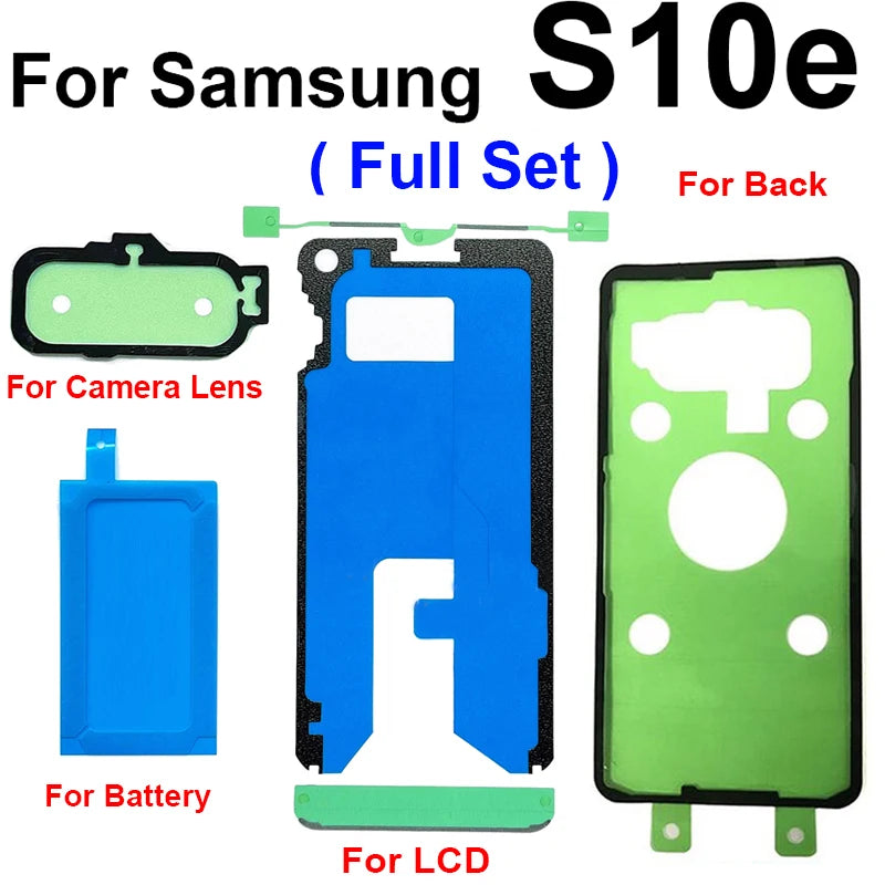 LCD Screen Back Cover Battery Camera Lens Sticker Full Set Adhesive Tape For Samsung Galaxy S10 S10e S10 Plus 5G Adhesive Repair
