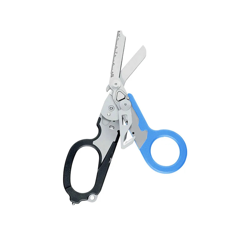 6 In1 Foldable Medical Emergency Response Scissor Shear First Aid Kit Scissors Tactical Plier Outdoor Survival EDC Tool Gear