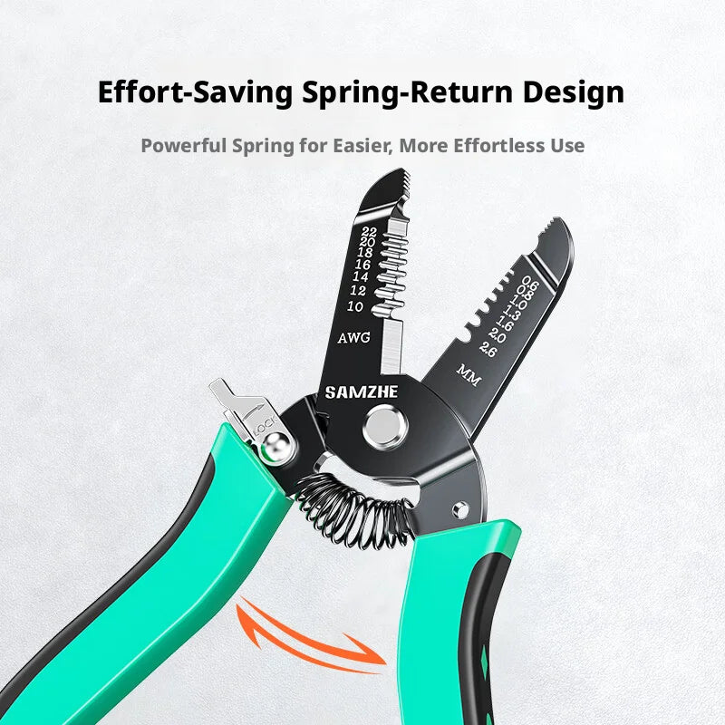 SAMZHE Wire Cutter, Wire Stripper Crimper Professional Multi-Function Wire Stripping Tool, Cable Stripper, Wiring Tools