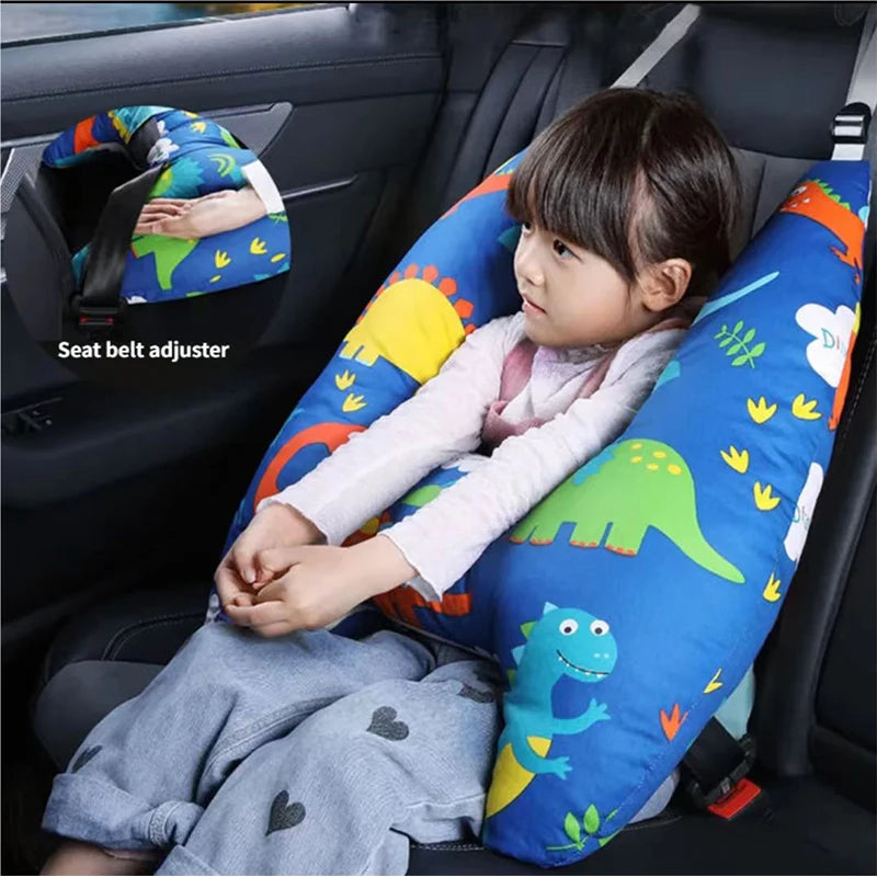 Cartoon Car Sleep Headrest Children's Pillow Nap Shoulder Belt Cushion Neck Cover Travel Bed Interior Accessories