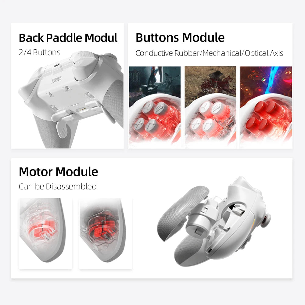 BEITONG PanGu Custom Modular Controller Wireless Bluetooth Gamepad Customizable Gaming Controller for PC/NS2/Mobile/Steam
