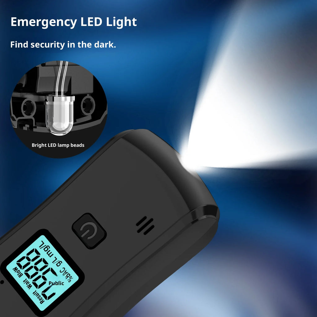 Portable High-Precision Breathalyzer with Voice Function And Light Indicator Alcohol Testing Device for Post-Drinking Safety