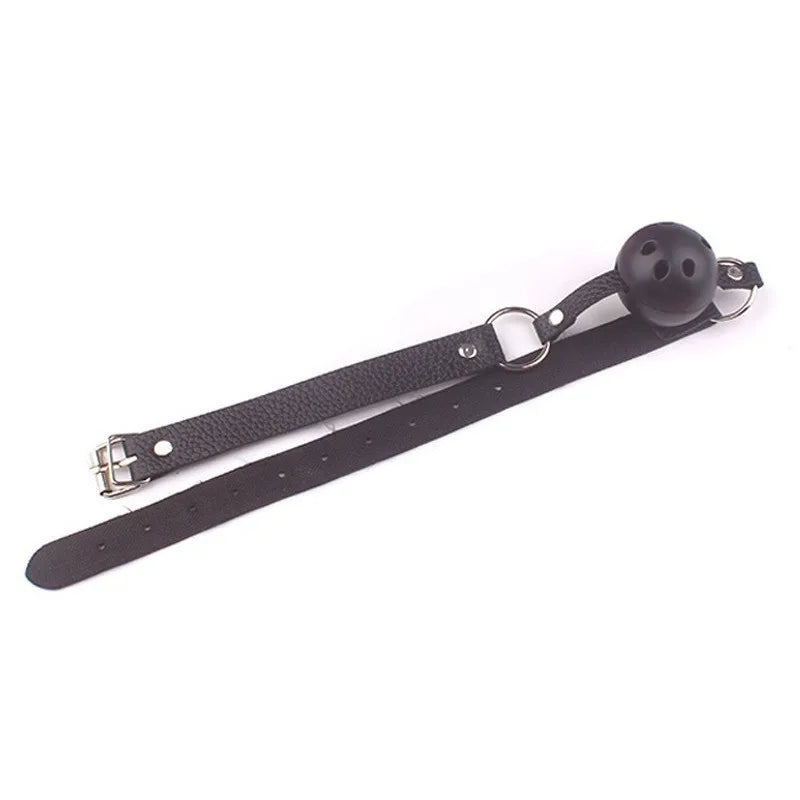 4 Colors Faux Leather Mouth Gag Adjustable Plastic Ball Adult Flirting Fetish Roleplay Game Props Couples BDSM Bondage Sex Toys