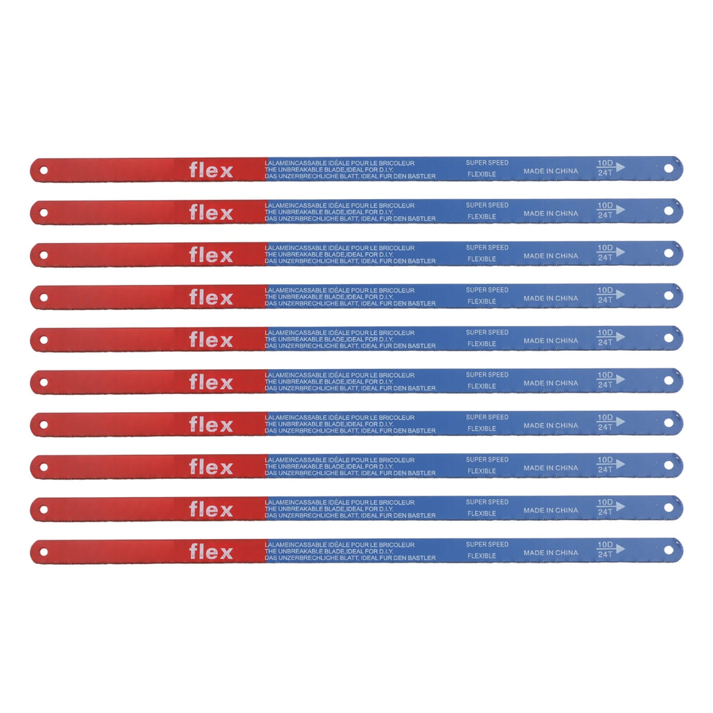 Model Hacksaw Blade Hand Saw Blade Optional Practical Wood cut Hand Reliable Saw 10PCS 14T/18T/24T 300mm Bi-Metal Blade Blades