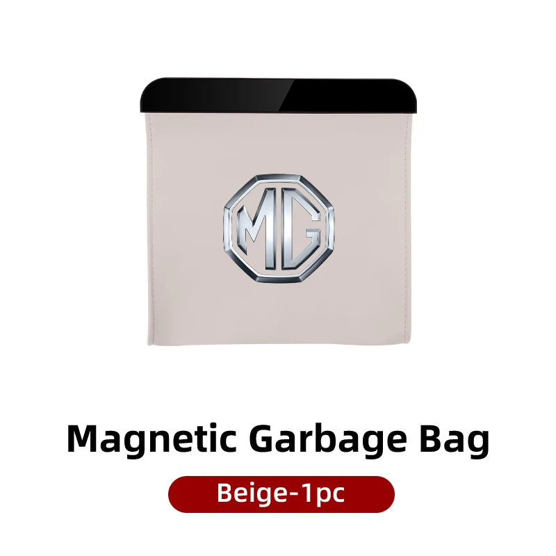 Magnetic Car Seatback Waste Storage Bag Leather Tools Box For Morris Garages MG 6 3 5 7 TF ZR ZS HS GS GT Hector RX5 RX8 350 550