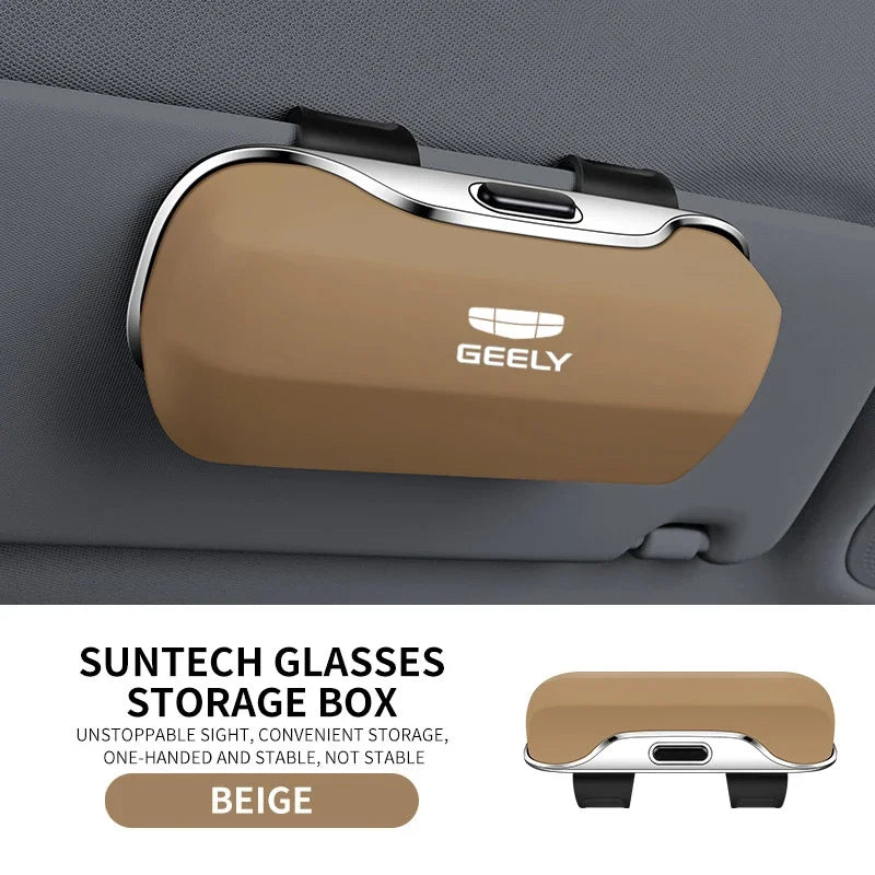 For Geely Coolray Gx3 Pro Monjaro Tugella Emgrand Preface Starray 2025 Accessories Car Visor Sunglasses Glasses Case Holder Clip