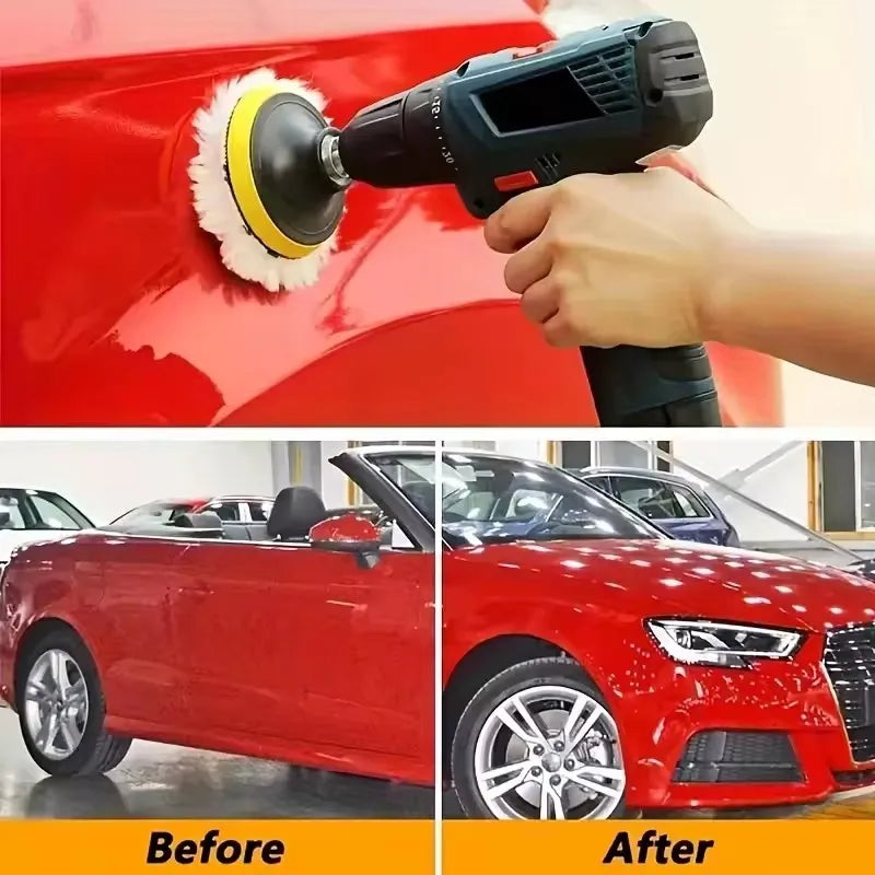 6Pcs/set Car Sponge Buffing Polishing Pads Kit High-quality Car Waxing Polisher Machine Cleaning Foam Pad Buffer Removes Scratch