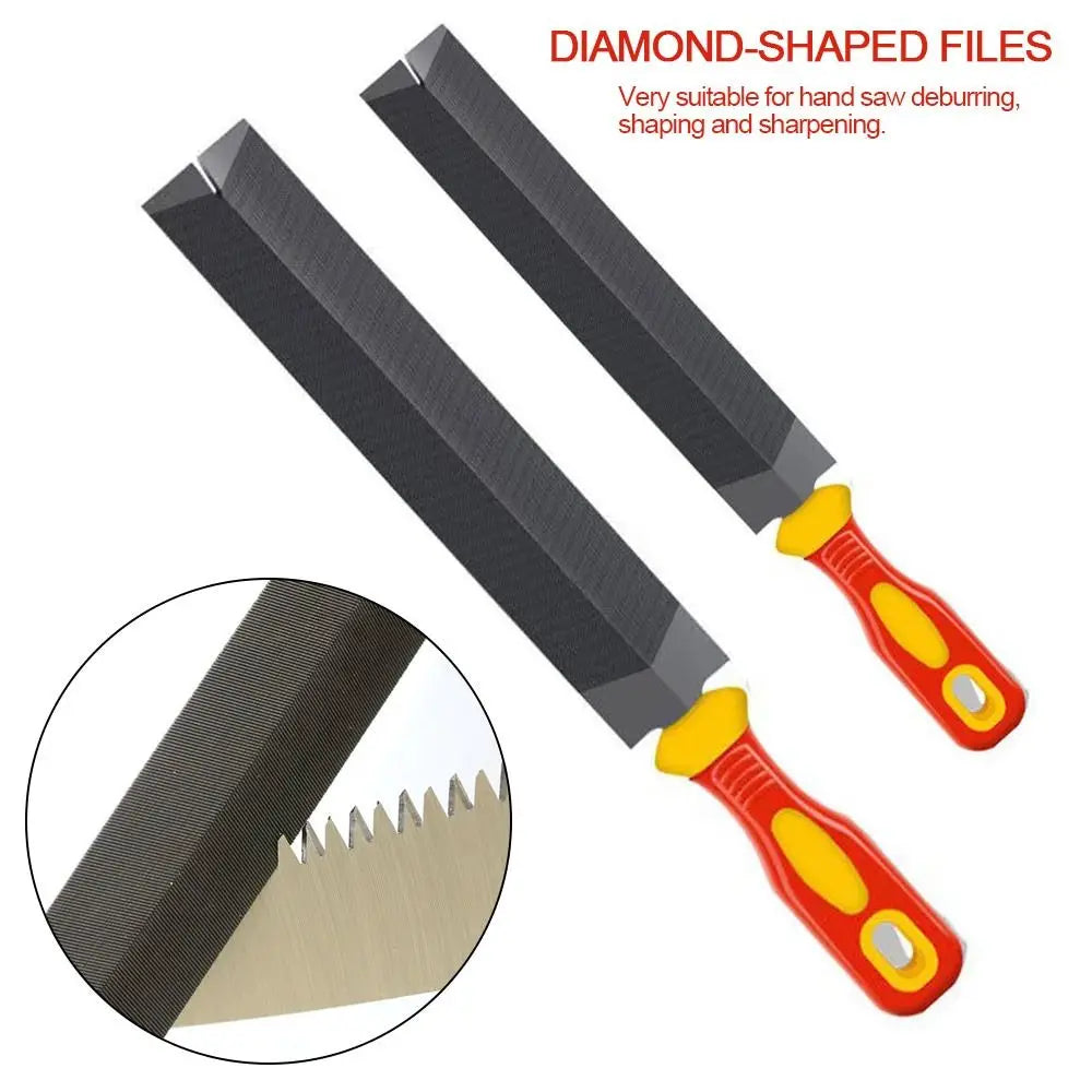 6/8inches Diamond-Shaped Files Saw Files Hand Saw Woodworking Garden Tool For Sharpening Straightening Wood Carving