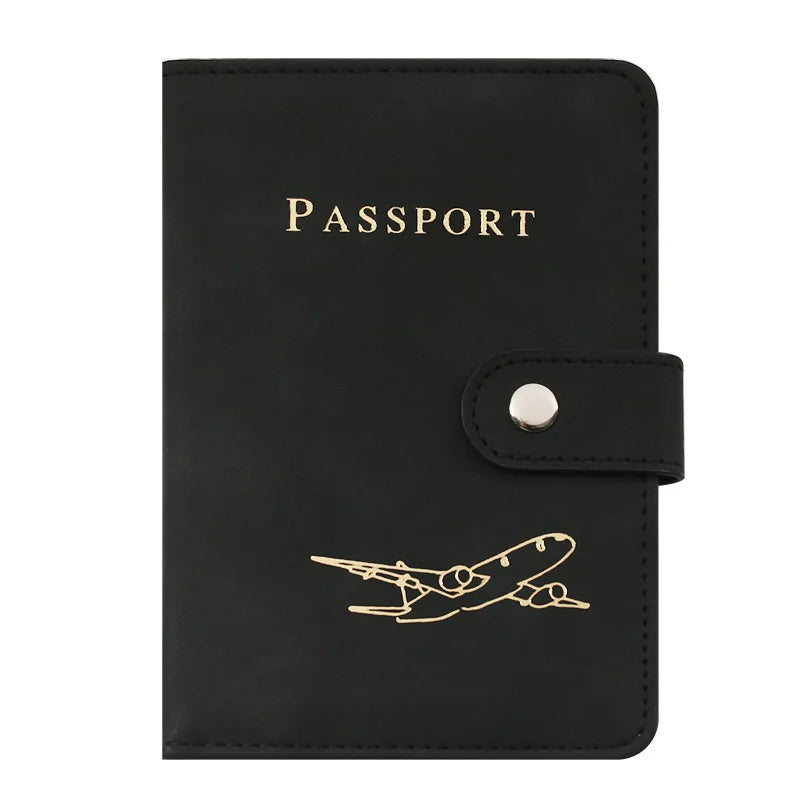 Leather Passport Holder Covers Case Waterproof Travel Credit Card Wallet Cute Passport Book for Women/Men Buckle Passport Cover