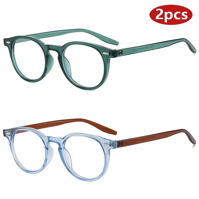 Hiking 2pcs Fashion Small Round Anti Light Glasses Women Multi Color Frame Design Eyewear for Men Driving Female Eyeglasses