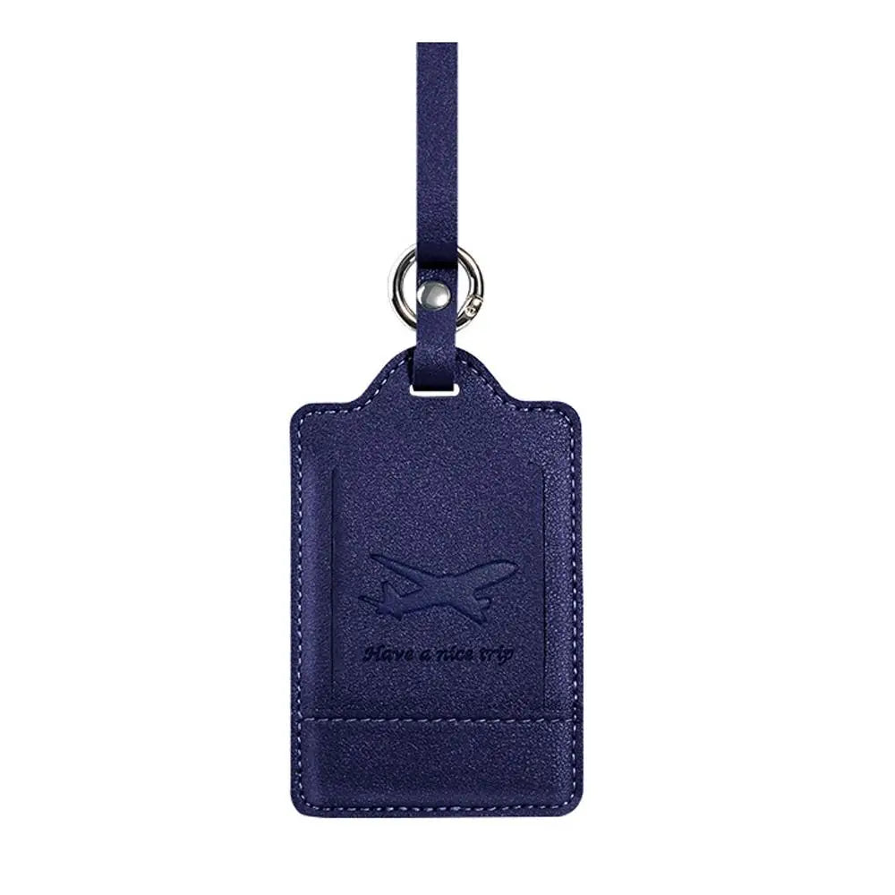 Portable PU Leather Luggage Tags Suitcase Address Label Baggage Boarding Bag Tag Anti Loss Pendants Travel Accessories