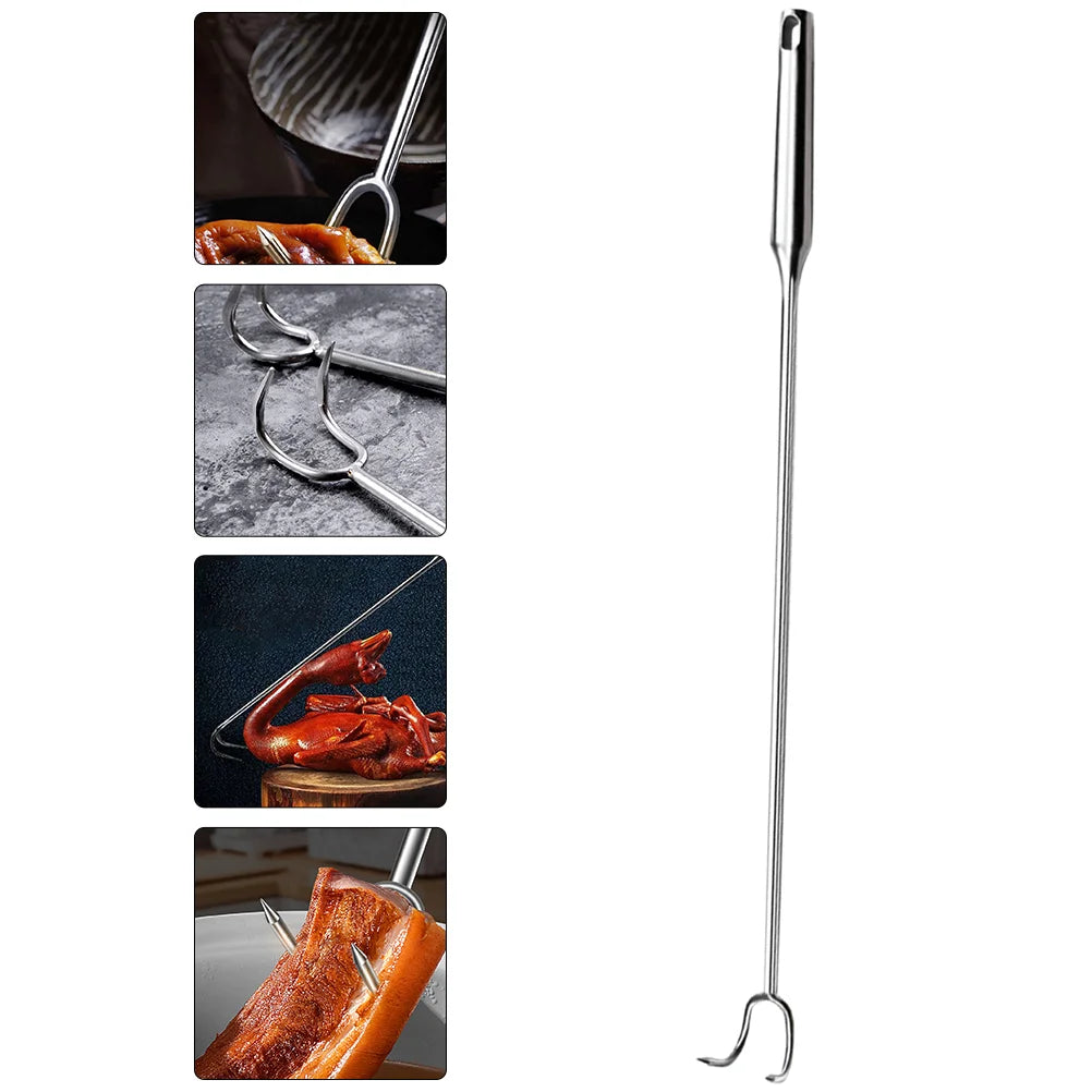 Braised Meat Hook Picnic Barbecue Turner Food Handheld Handle Design Flipper Hooks Grilling Stainless Steel