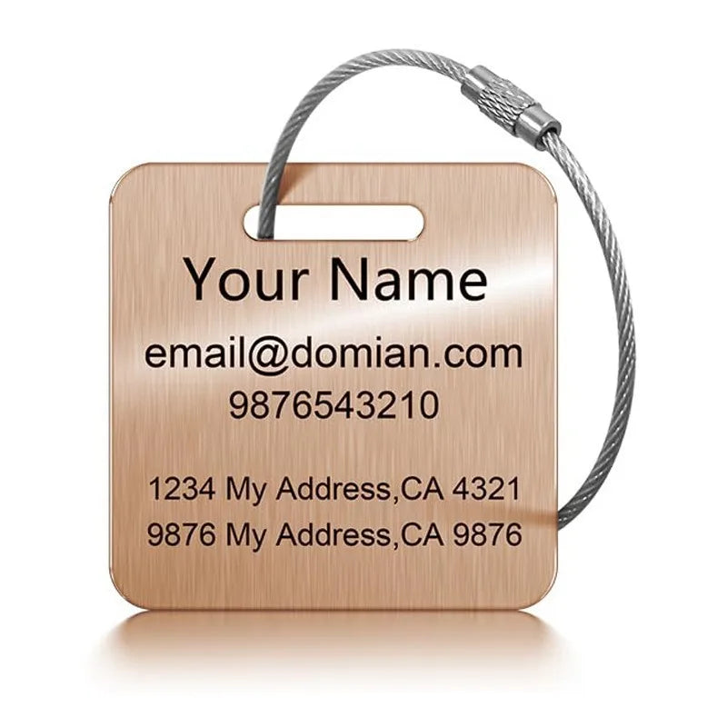 Custom Text Durable Luggage Tag Personalized Engraving Backpacks Suitcases Tag Perfect Gift for Valentine'S Day Trave Bag Tags