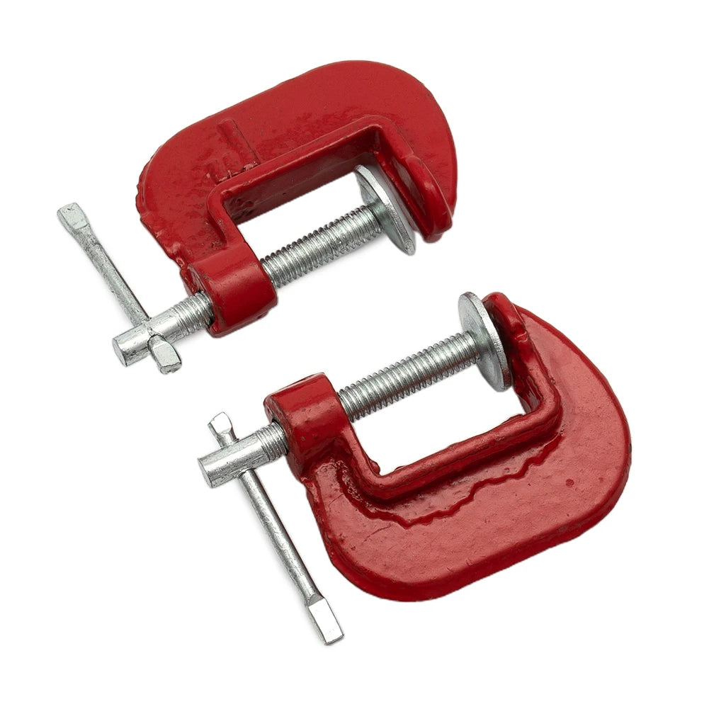 2 Pieces 1 Inch Mini Heavy Duty G Clamp Woodworking Clamp Device Adjustable DIY Carpentry Metal Clamping Gadgets Hand Tools