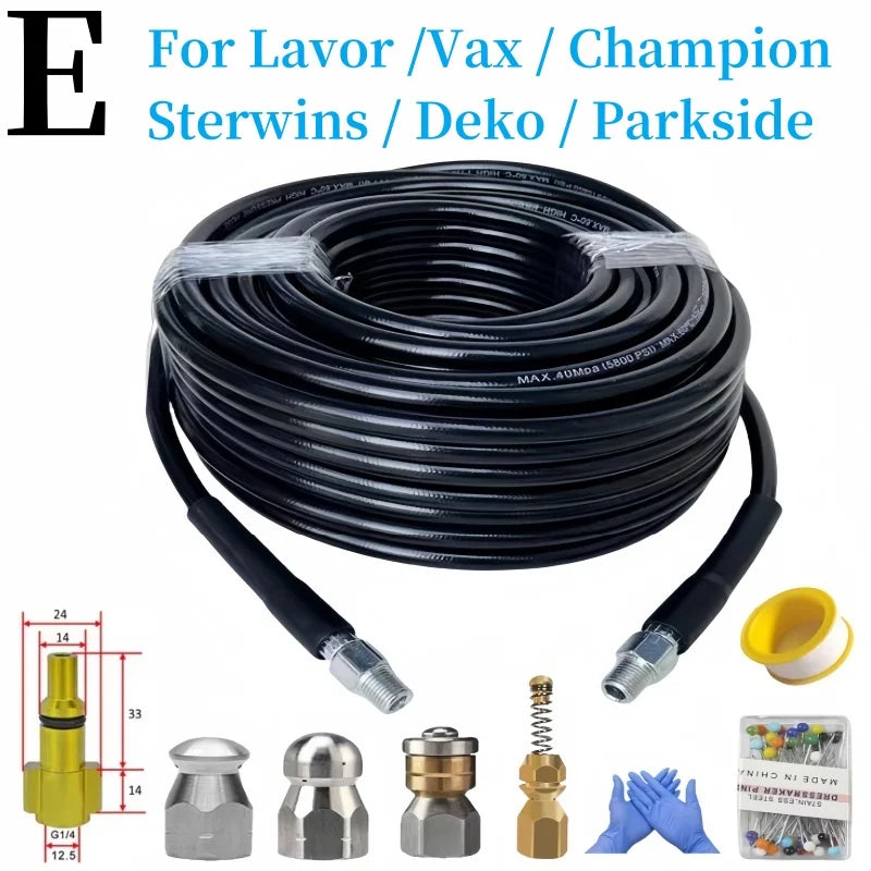 Sewer Drainage Cleaning Hose, High-Pressure Cleaning Machine Nozzle, High Pressure Hose, For Karcher Interskol Nilfisk Bosch