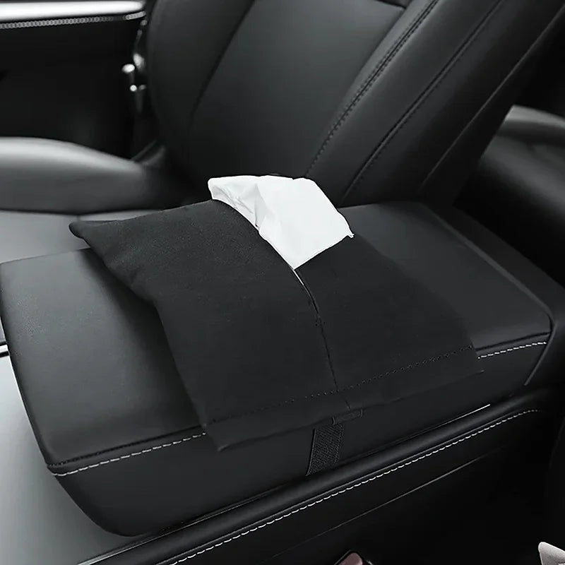 for Tesla Model 3 Y 2021-2025 Highland Juniper Hidden Tissue Holder Box Seat Back Console Flocking Storage Bag Car Accessories