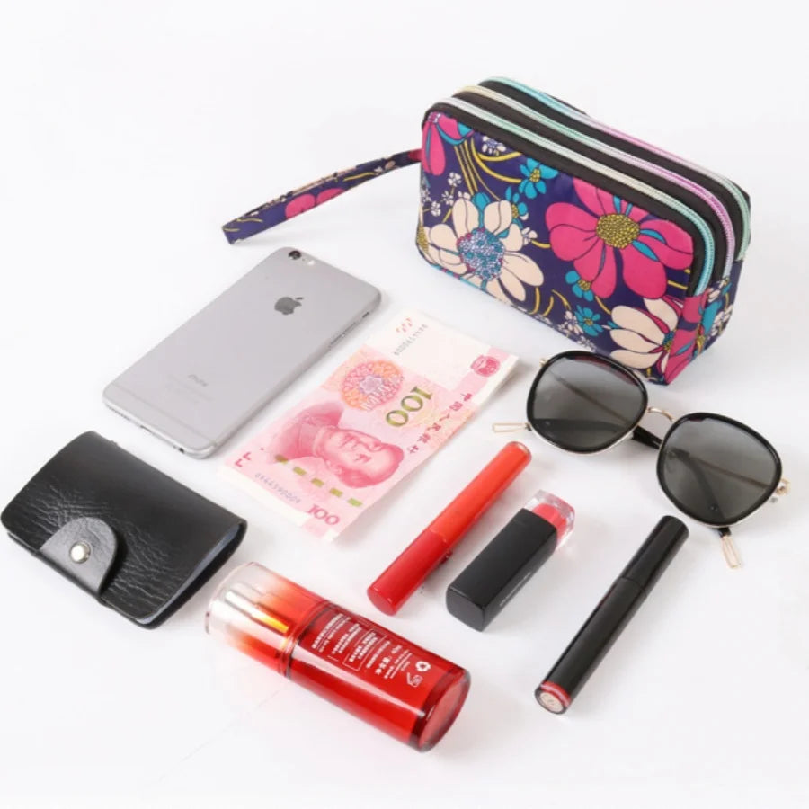 New Women Long Fabric Clutch Purse, Multi-function Cell Phone Wallet, Portable Small Coin Purse Handbag for Ladies Daily Use