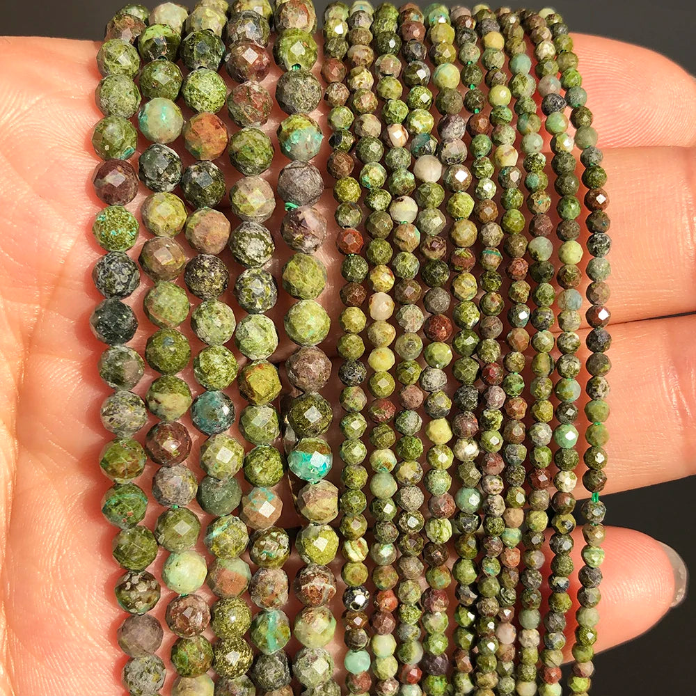 Natural Red Jasper 2mm 3mm 4mm Faceted Round Loose Spacer Beads Diy Bracelet Necklace Jewelry Making Handmade Crafts Accessories