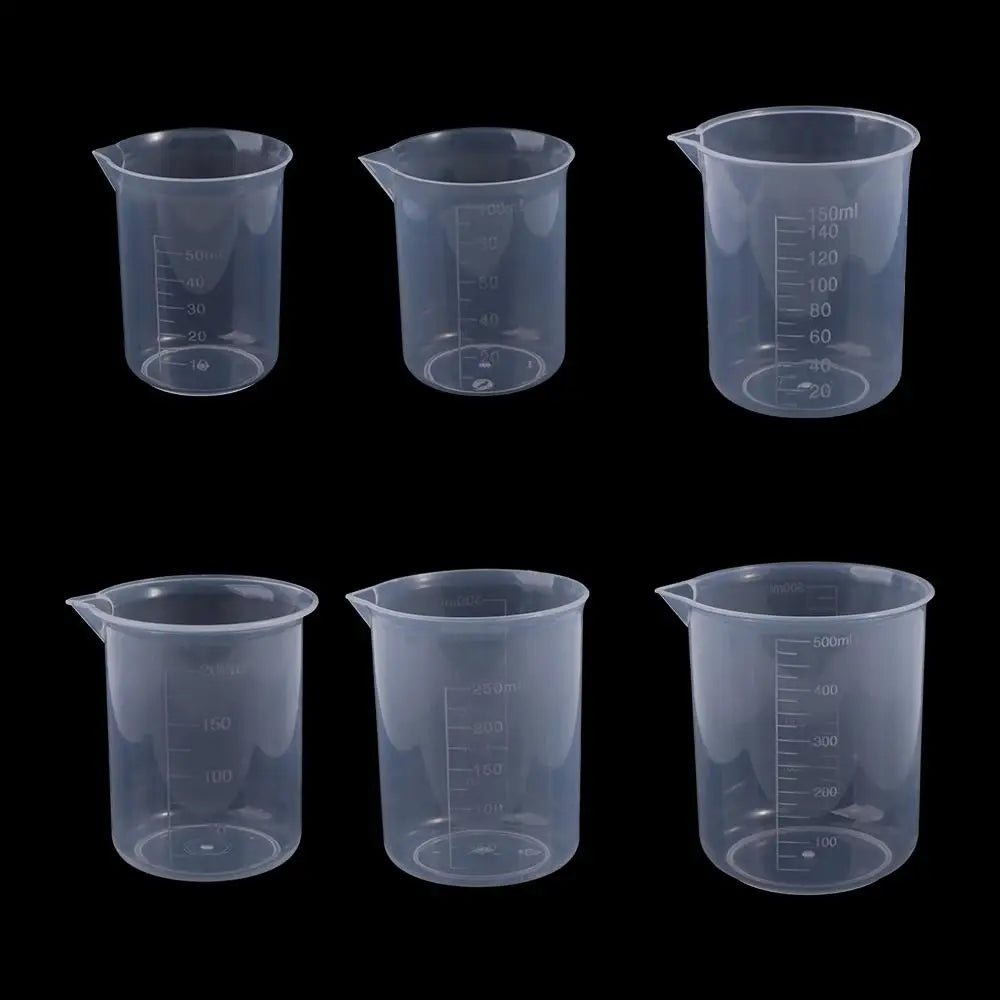 Portable Reusable Thickened Plastic Transparent for Kitchen Laboratory Test Mixing Cups Measuring Cup Graduated Cylinder Beaker