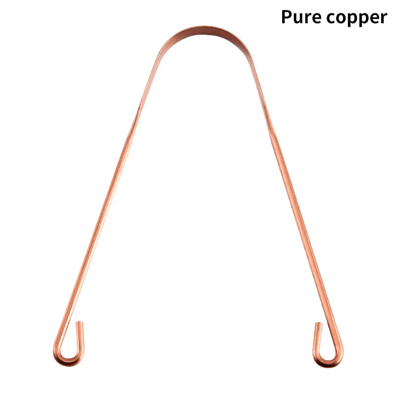 1PCS Oral Cleaner Brush Pure Copper Tongue Scraper Fresh Cleaning Hygiene High Quality Tounge Scraper