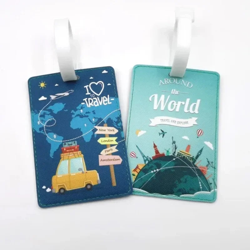 PU Suitcase ID Address Holder Baggage Boarding Tag Portable Label Creative Travel High Quality Travel Accessories Luggage Tag