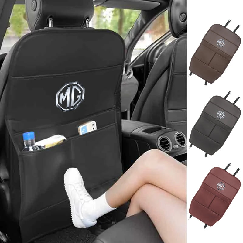 Car Seat Anti-Kick Pad Seatback Storage Bag Accessories For Morris Garages MG 6 3 5 7 TF ZR ZS HS GS GT Hector RX5 RX8 350 550