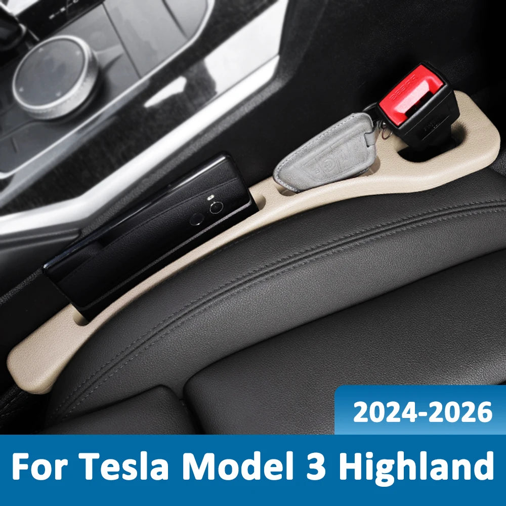 2PCS Universal Car Seat Leak Proof Strips Gap Side Seam Filler Storage For Tesla Model 3 Highland 2024 2025 2026 Accessories