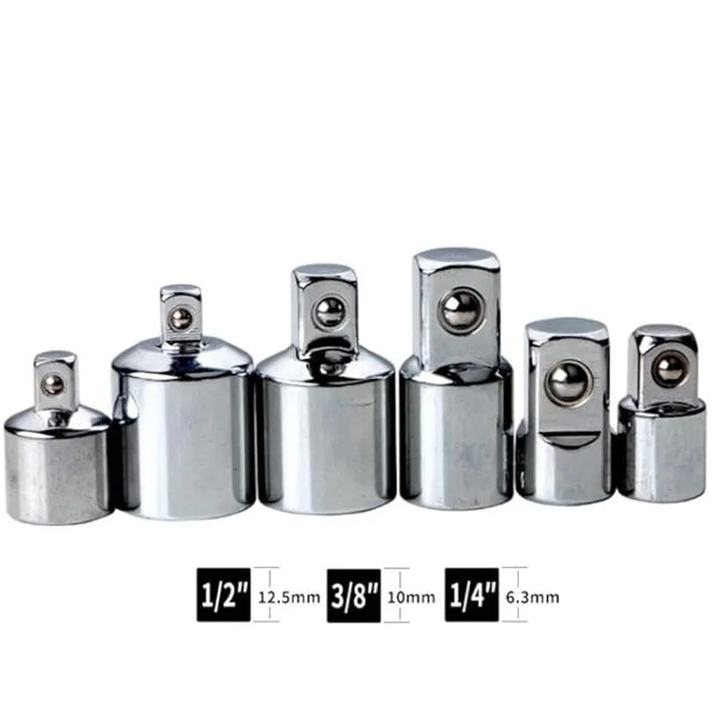 1/4" 3/8" 1/2" Ratchet Wrench Adapter Chrome Vanadium Steel Ratchet/Socket Extension/Conversion Kit for Automotive Maintenance