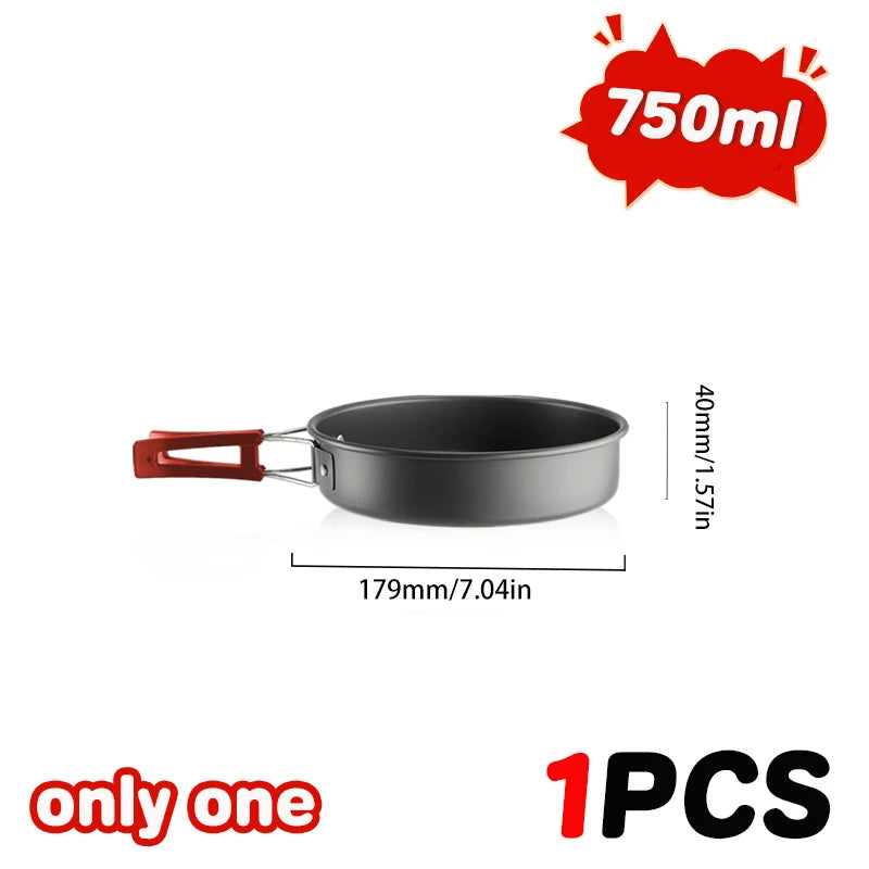 Pandatour Camping Cooking Aluminum Outdoor Travel Tableware Non-Stick Pots Assorted Folding Tourism Cooker Cookware Equipment