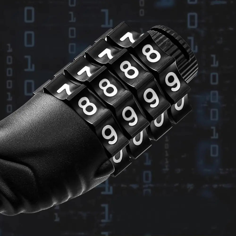 Bicycle Lock Chain Lock Number Lock Durable Solid Color Alloy Padlock Anti-theft Universal Password Lock Zipper Bag