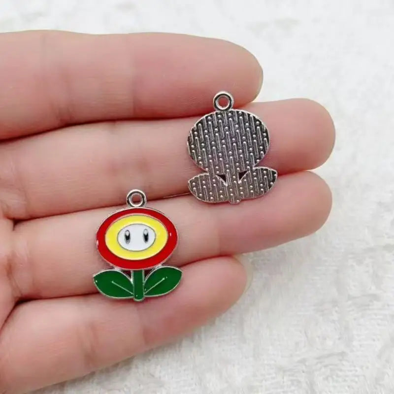 10 pieces/batch of cute cartoon enamel pendants, used for DIY earring jewelry making bracelets earrings handmade accessories