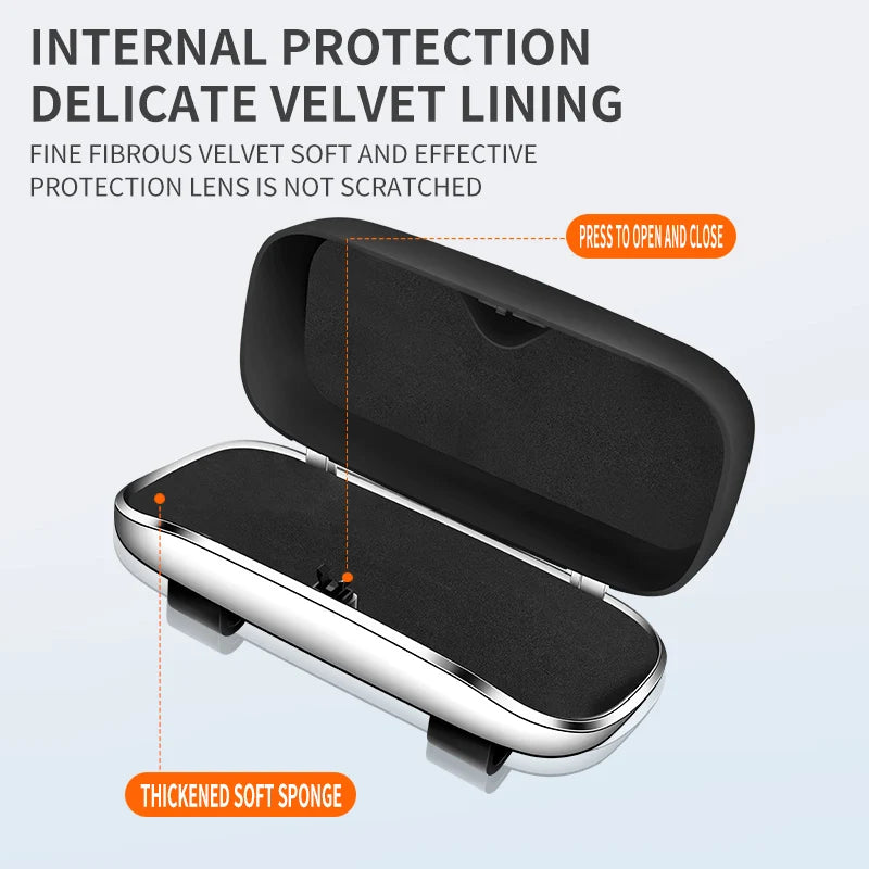 Car Glasses Box Portable Car Sunglasses Holder In The Car Driving Glasses Holder Eyeglass Case Sun Visor Car Lenses Holder