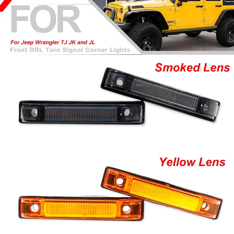 iJDM Car Fender Flare Side Marker Lamps for Jeep Wrangler TJ JK and JL Bushwacker Flat Style Fender Flares Turn Signal Lights