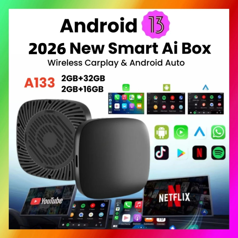 Carplay AI Box Android 13 Wireless Android Auto For Youtube Netflix Toyota Mazda Hyundai Haval GMC Ford MG VW Kia