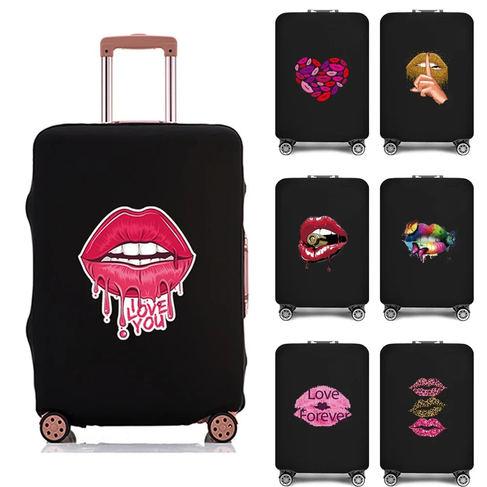 Luggage Protective Cover Thicken Elastic Luggage Dust Case Bag for 18-28 Inch Travel Suitcases Mouth Pattern Travel Accessories