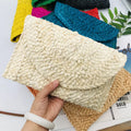 Fashion Corn Husk Handmade Women's Straw Bag Summer New Envelope Wallet Multi-color Beach Holiday Woven Bag Female Coin Purses