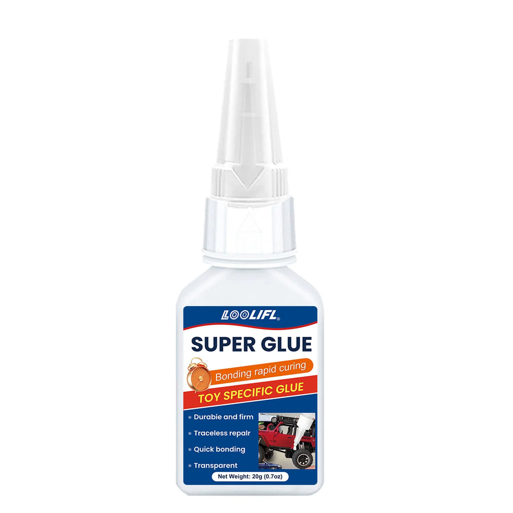 LOOLIFL 20g Cyanoacrylate Strong Adhesive - Fast Drying High Adhesive Plastic Toy - DIY Crafts for Miniature Model Restoration