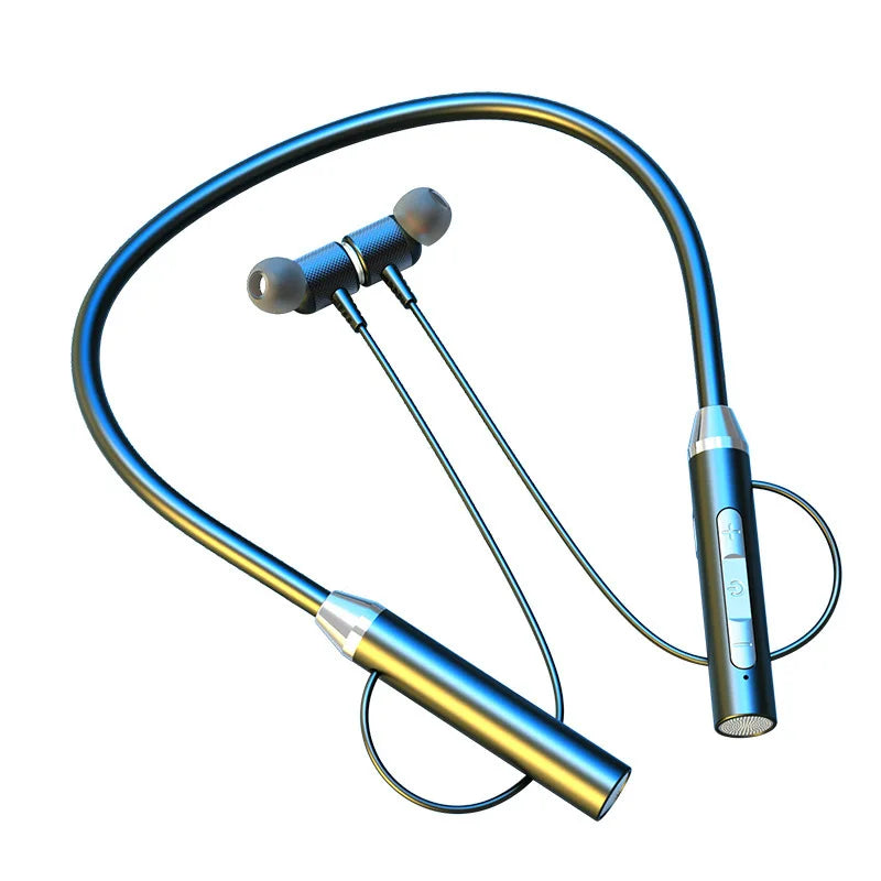 Neck Wireless Bluetooth Earphones TWS 9D Stereo Surround Headphone Magnetic Sport Neckband Headset Neck-hanging Earbuds with Mic