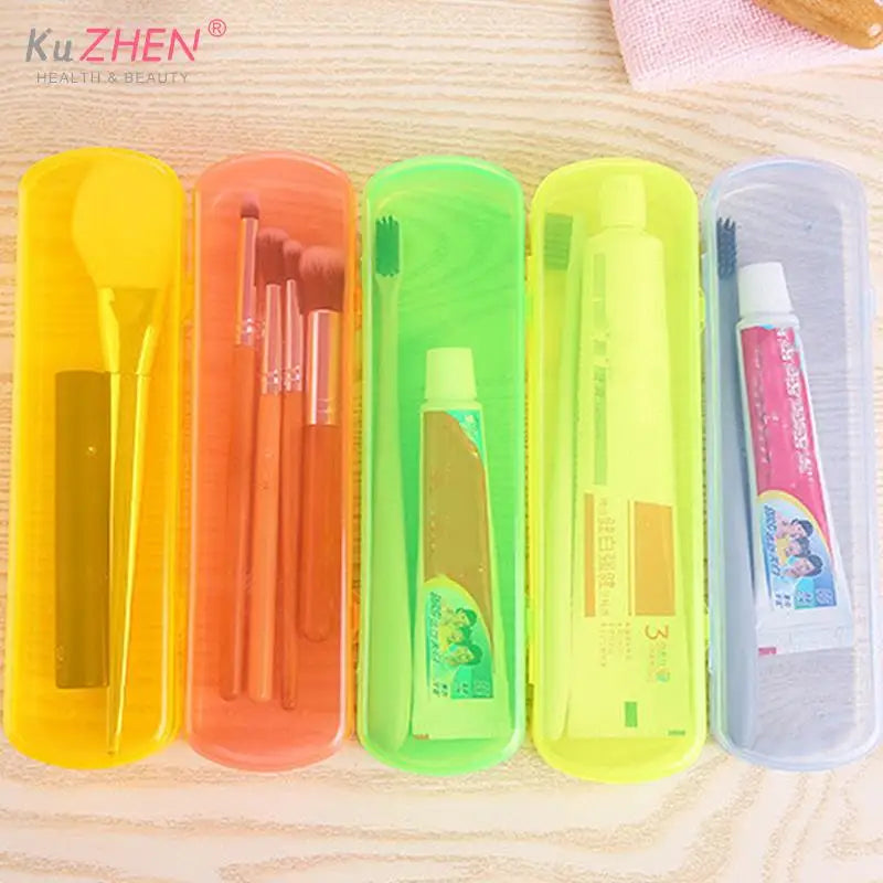Travel Portable Toothbrush Box Candy Color Bathroom Toothpaste Holder Storage Case Box Organizer Travel Toiletries Storage Boxes