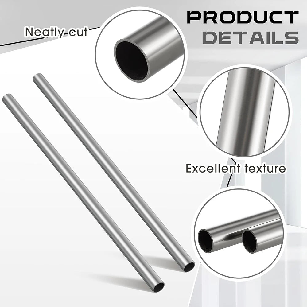 1pcs 304 Stainless Steel Round Capillary 100mm 200mm 300mm Long Seamless Straight Tube Pipe Wall Thick 2mm 2.5mm 3mm OD 16-325mm