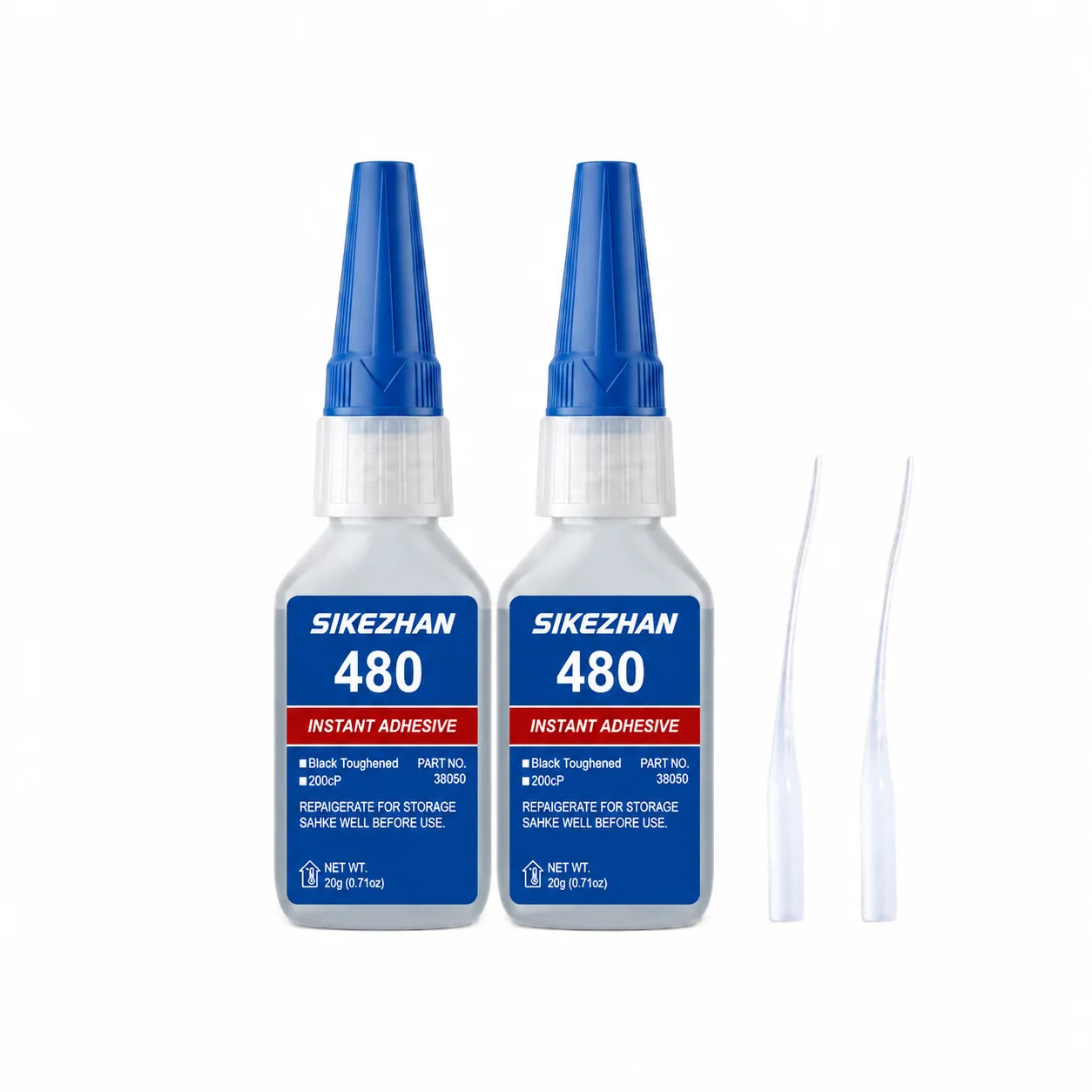 SIKEZHAN 480 Black Super Glue Instant Adhesive Heavy Duty Waterproof Rubber Tire Repair Glue for Metal Plastic Wood Ceramic 20g