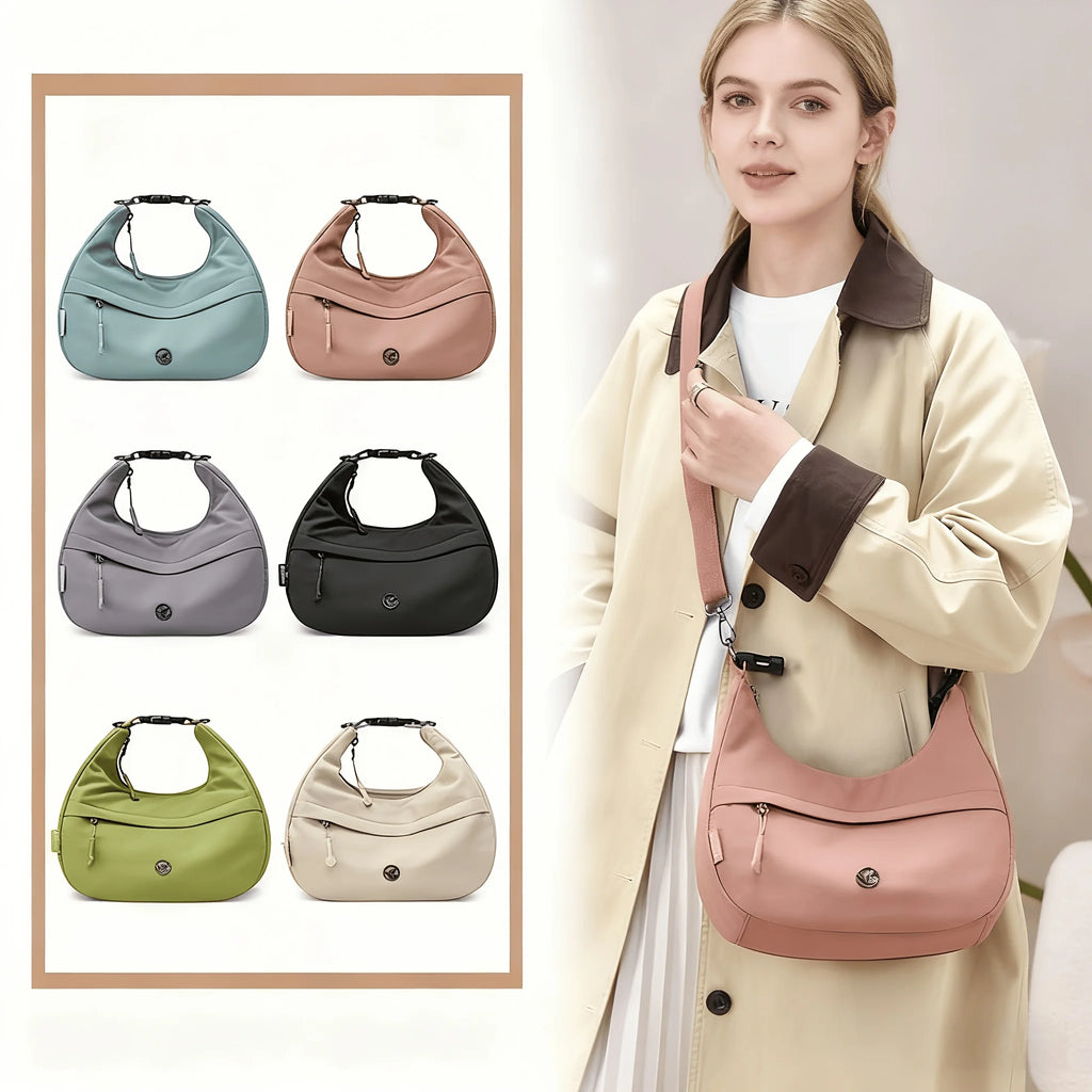Women's Nylon Crescent Bag Crossbody Bag Hobo Shoulder Bags Handbag Multiple Pockets for Daily Travel Commuting Leisure Tote