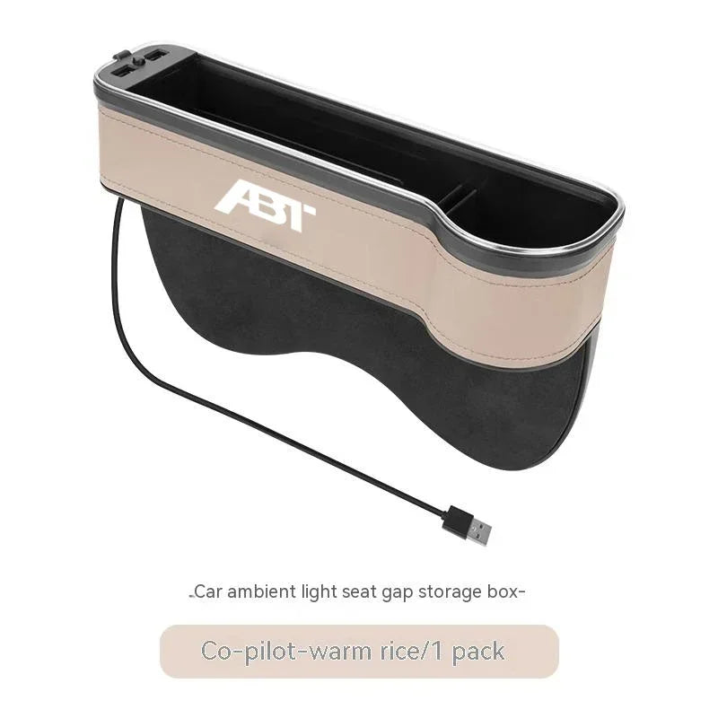 Car seat gap led 7 color festoon storage box for Audi ABT Q2 Q3 Q4 Q5 Q7 Q8 A1 A2 A3 A4 A5 A6 A7 A8 S3 S4 S5 S6 TT RS3 RS4 RS5 6