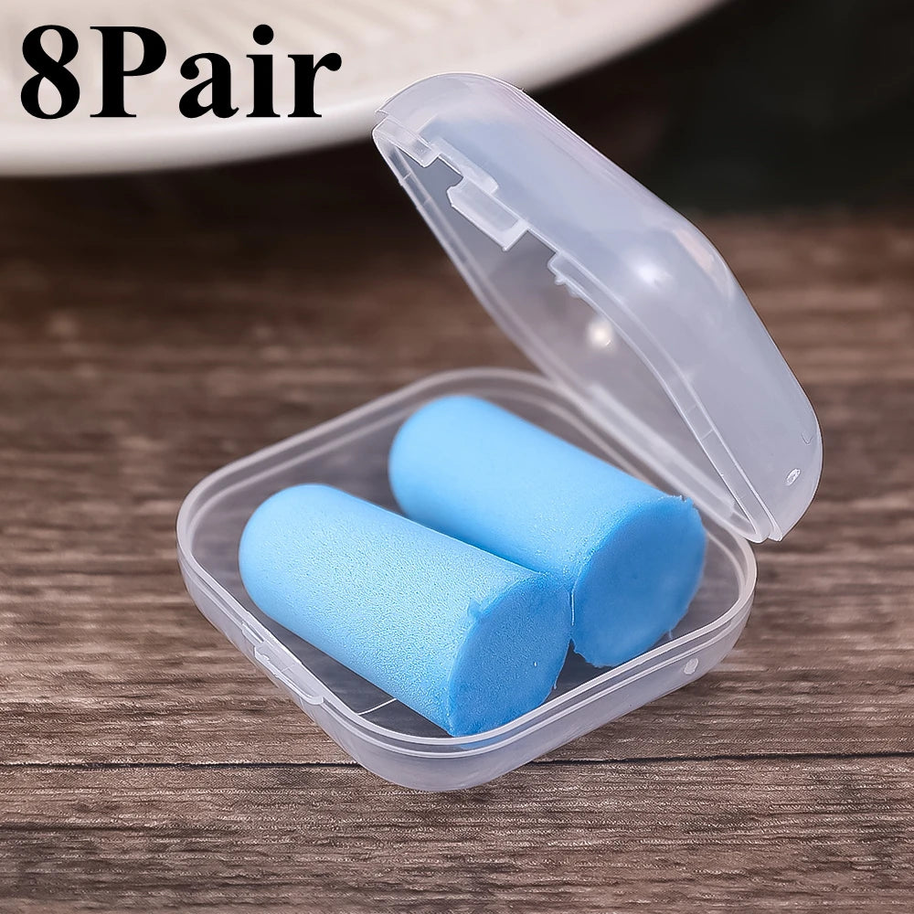 8Pair Soft Silicone Ear Plug Sound Insulation Ear Protection Earplug Anti-noise Plugs Foam Soft Noise Reduction with Storage Box